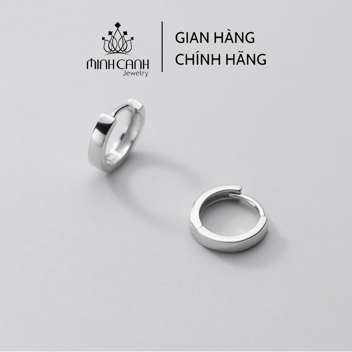 Bông Tai Bạc Bấm Trơn Loại Dày Minh Canh Jewelry