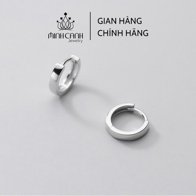 Bông Tai Bạc Bấm Trơn Loại Dày Minh Canh Jewelry