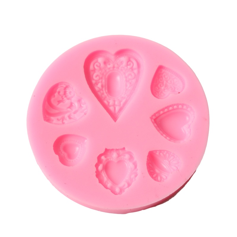 Khuôn silicon làm kẹo đường hình trái tim