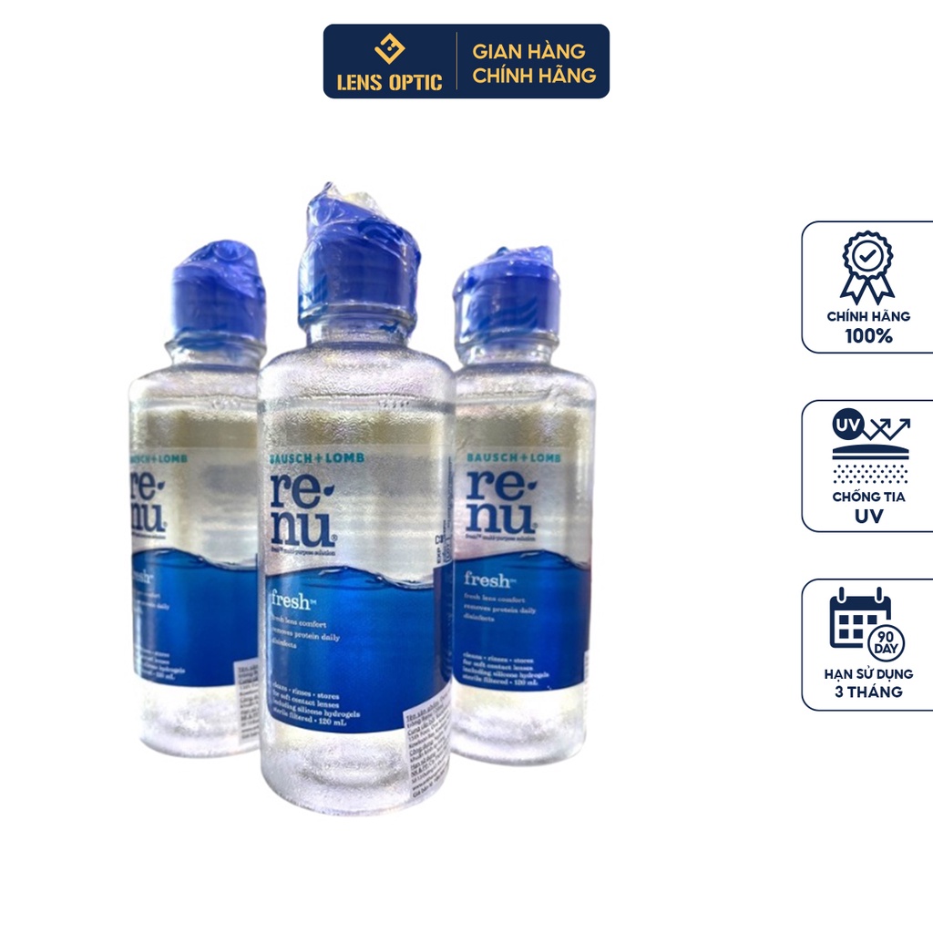 Nước ngâm lens, kính áp tròng Renu BAUSCH &amp; LOMB 120ml - Lens Optic