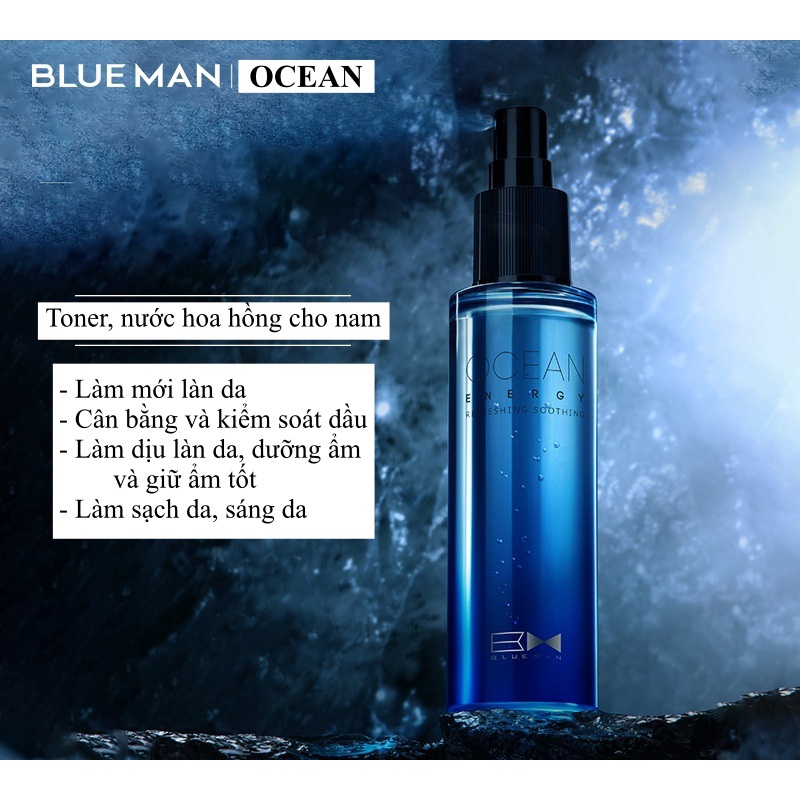 Toner, nước hoa hồng cho nam OCEAN ENERGY cân bằng và kiểm soát dầu, thu nhỏ lỗ chân lông, dưỡng ẩm, trắng da DNT110013