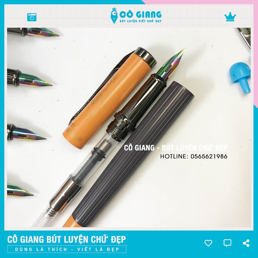 Bút Máy CG877 Bút Luyện Chữ Ngòi Lá Tre To Bút Luyện Viết Calligraphy Cho Người Mới Bắt Đầu