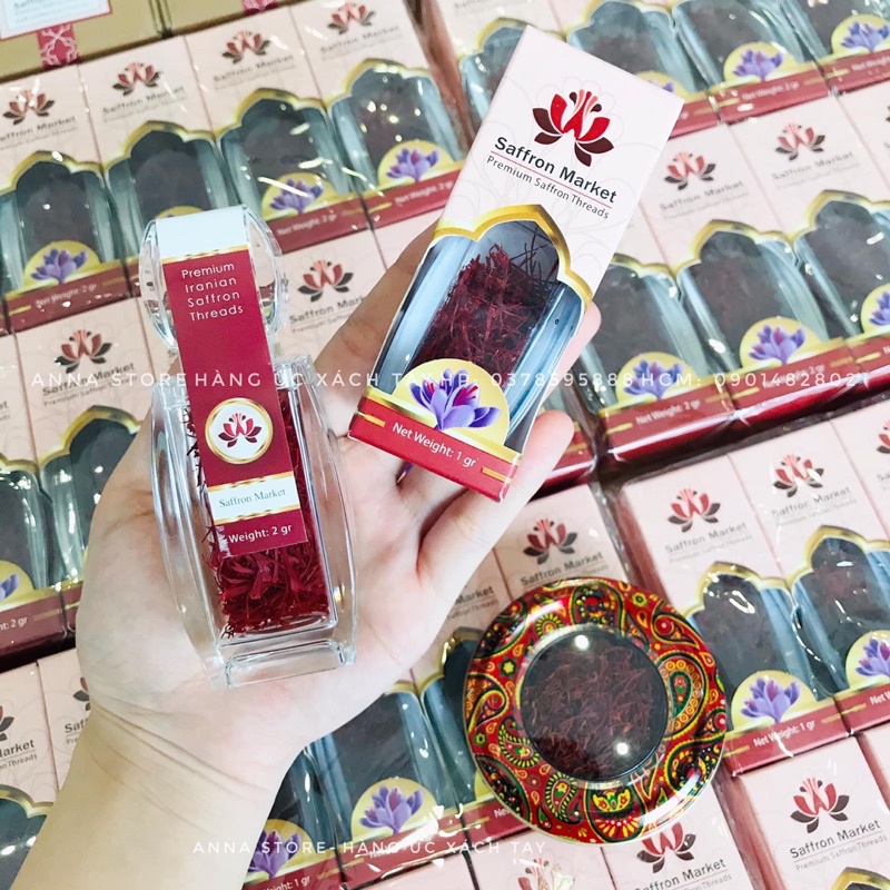 Nhụy Hoa Nghệ Tây Úc Saffron Market Làm Đẹp Da Tăng Cường Sức Khỏe 1Gr và 2Gr