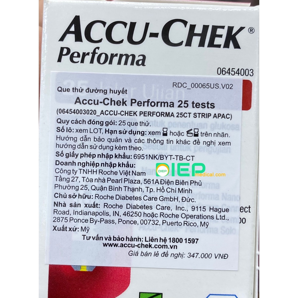 ✅ ACCU-CHEK Performa (25 QUE HOẶC 50 QUE) - Que thử đường huyết chính hãng Accu Chek