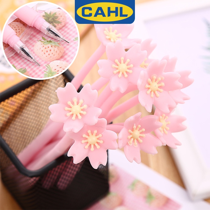 Bút Mực Gel Ngòi 0.5mm Có Chi Tiết Bông Hoa Dễ Thương