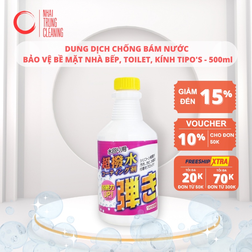 Dung dịch chống bám nước bảo vệ bề mặt nhà bếp, toilet, kính Tipo's - Dạng chai không vòi xịt - 500ml