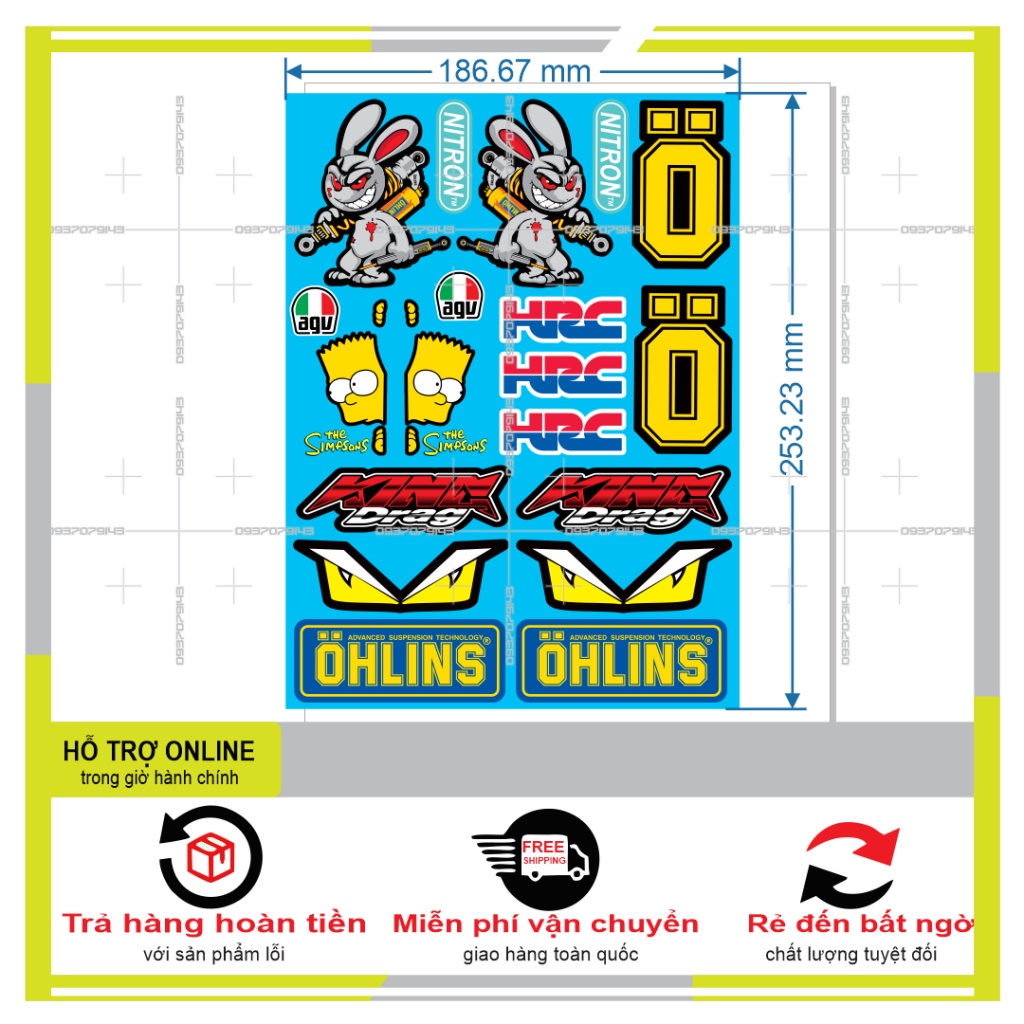 LOGO STICKER DÁN XE MÁY M69 - SHINDECAL2