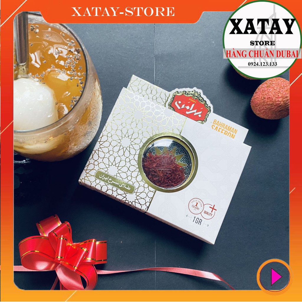 1.0 Gr Saffron Bahraman  Super Negin |Nhụy hoa nghệ tây chính hãng Iran