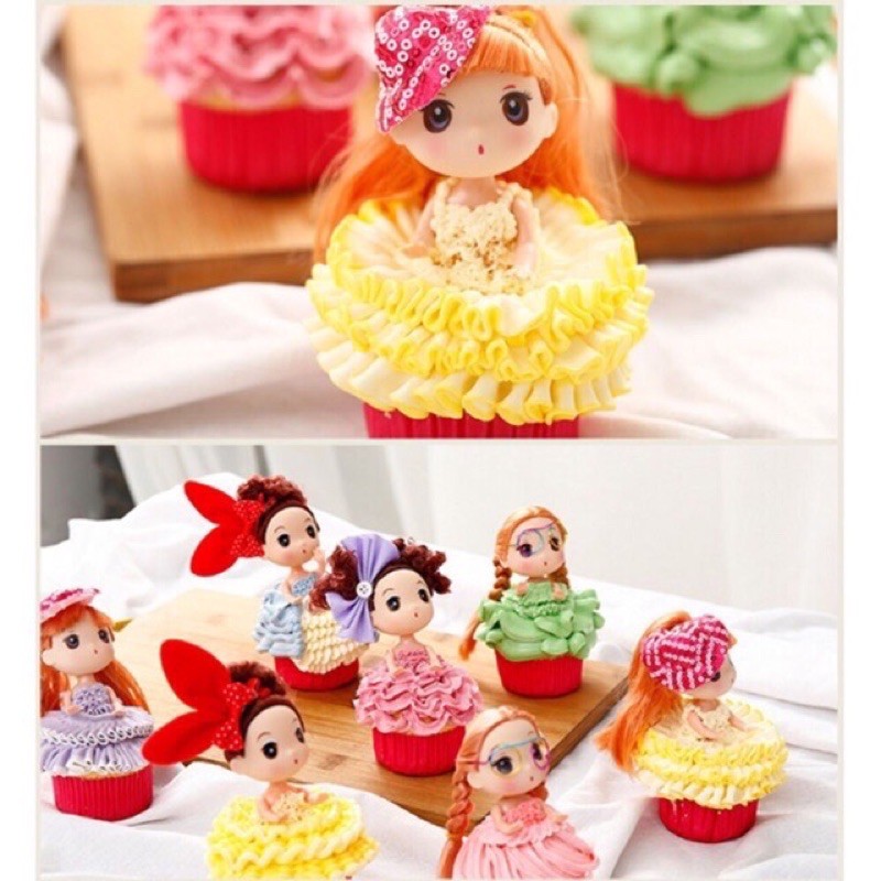 Set 7 đui bắt bông kem tạo hình váy búp bê