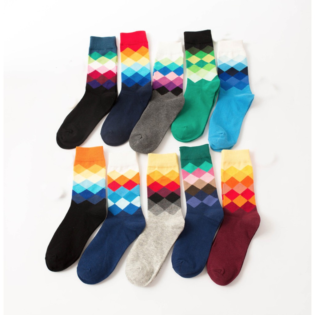 Tất vớ cotton quả trám nhiều màu unisex - TCC006