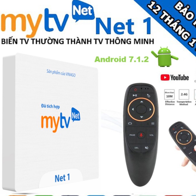 Tivi box Android mytvnet , mytv net Truyền hình miễn phí 7.1.2 Kèm Điều khiển giọng nói-Chính Hãng