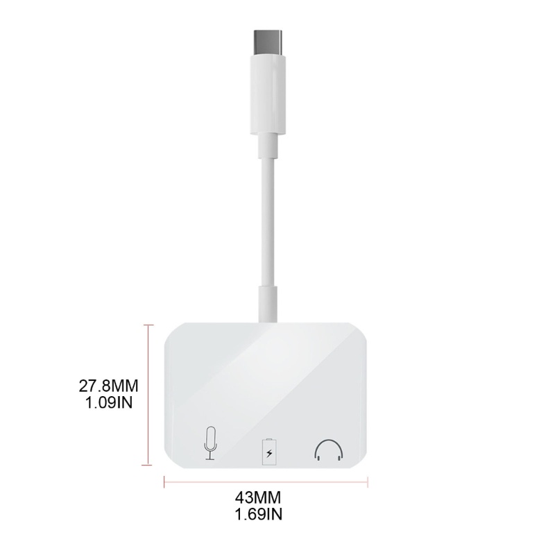 Đầu Chia Cổng Type-C Sang 3 5Mm Tiện Lợi Cho Play No Drivers Needed Conve