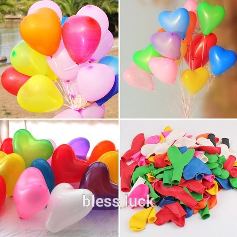 50 Bong bóng latex hình trái tim dùng cho tiệc cưới, sinh nhật