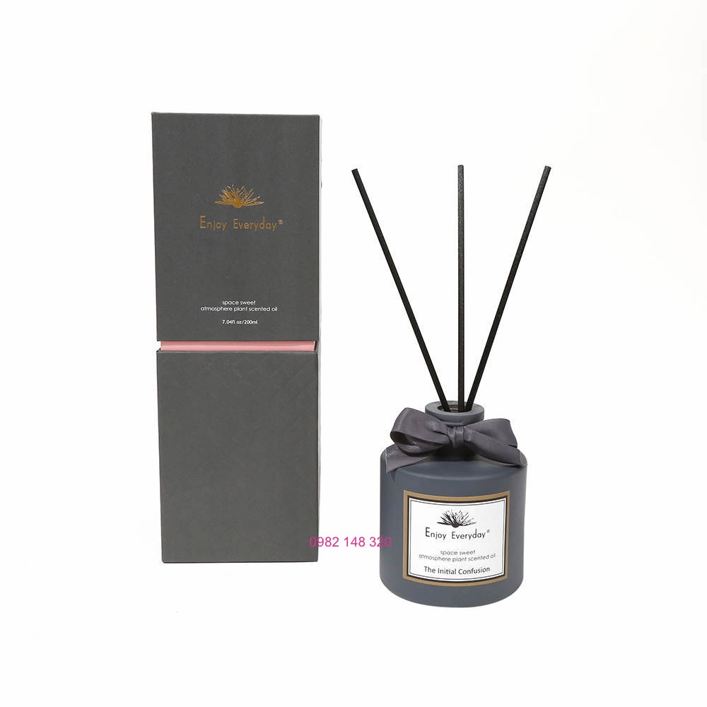 Bộ tinh dầu nước hoa khuếch tán thơm phòng cao cấp Enjoy Everyday, Reed Diffuser, kèm que