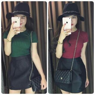 Áo len đũa cộc tay