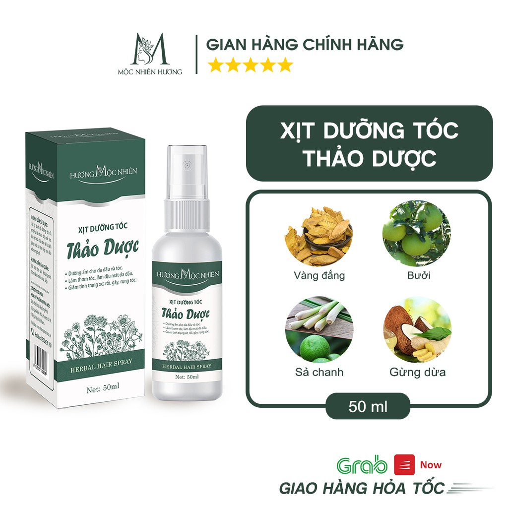 Xịt dưỡng tóc Mộc Nhiên Hương giúp sạch tóc, giảm gãy rụng, xơ rối 50ml