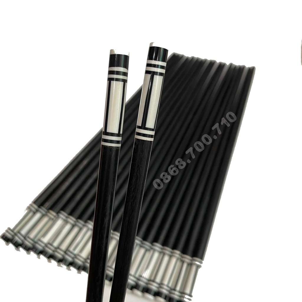 Bộ 10 đôi Đũa ăn gỗ Mun cao cấp đầu tròn gắn Ốc biển Trắng -- đũa ăn cao cấp  -- có bảo hành sản phẩm