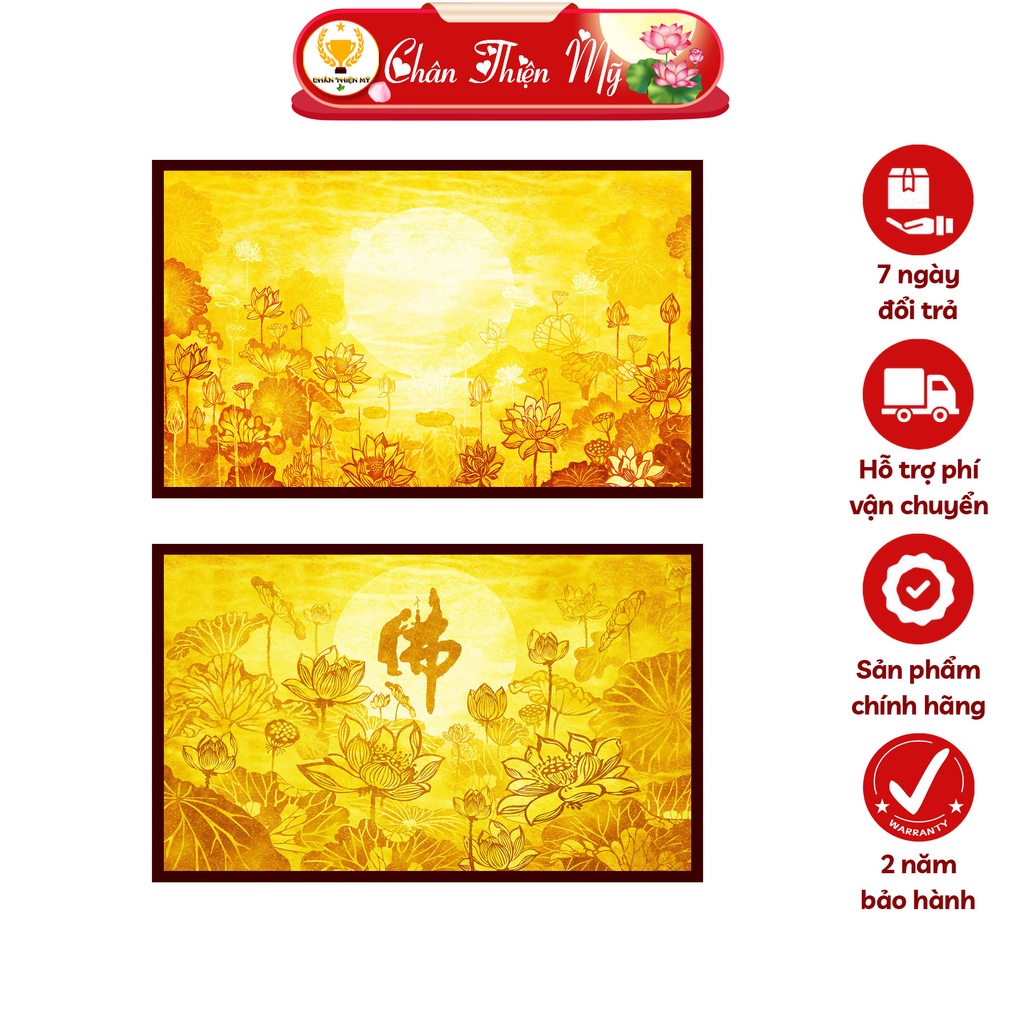 Đèn Thờ Tranh Trúc Chỉ Ngang CHÂN THIỆN MỸ, Đèn Trang Trí Bàn Thờ, Tranh Trúc Chỉ Bàn Thờ Nhiều Mẫu CTC-TN-04