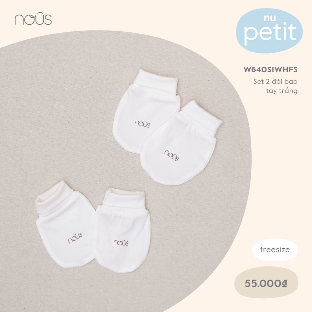 Set Mũ - Bao Tay - Bao Chân Trắng Nous