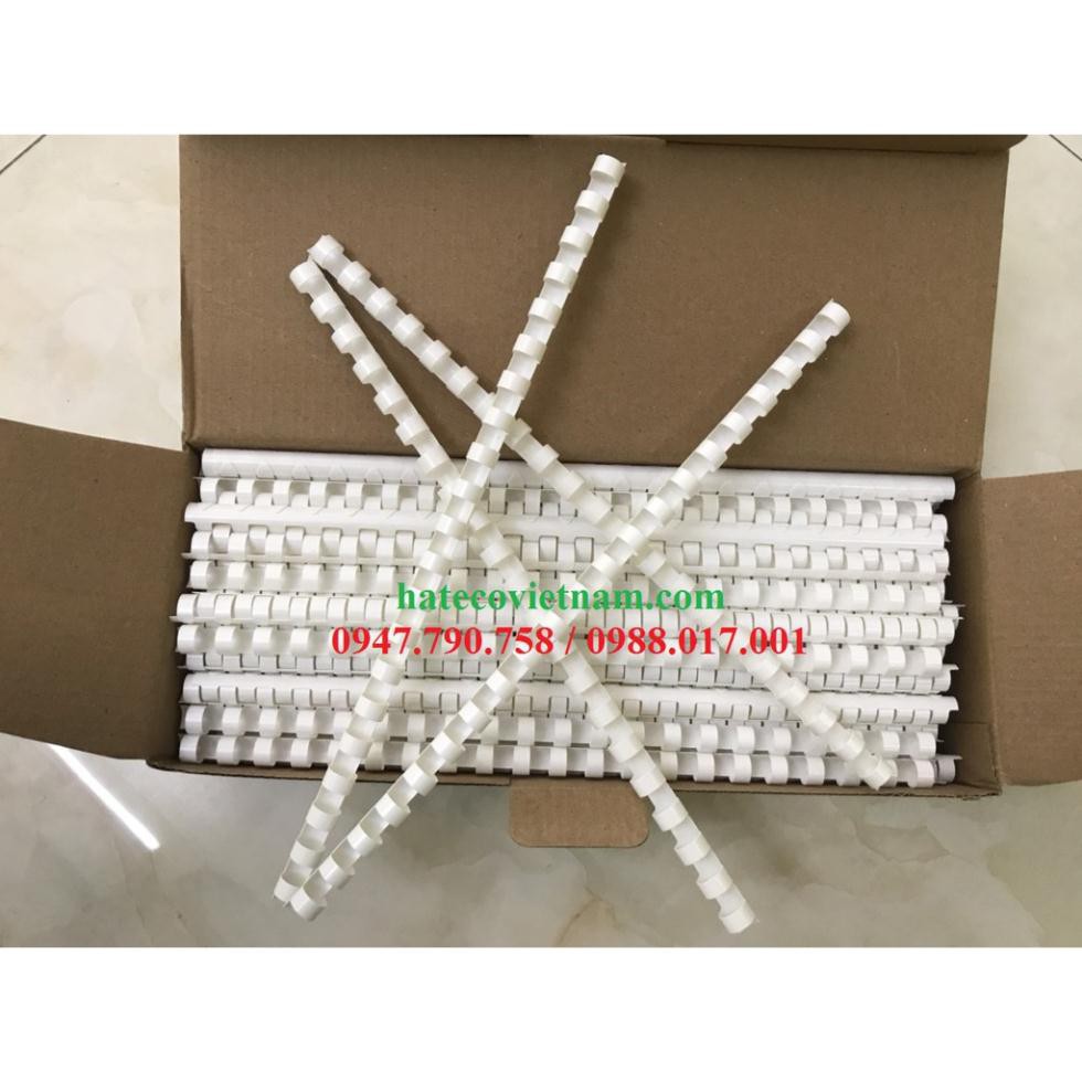 Lò xo gáy xoắn nhựa, các cỡ - Gáy xoắn đóng sổ - Lò xo gáy xoắn - Gáy lò xo (1 Hộp)