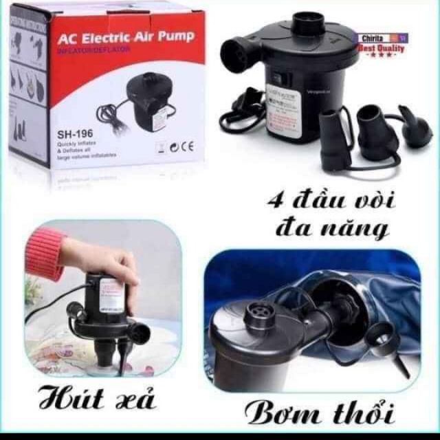 Bơm điện đa năng thổi hút 2 chiều, bơm bể bơi, bơm bóng