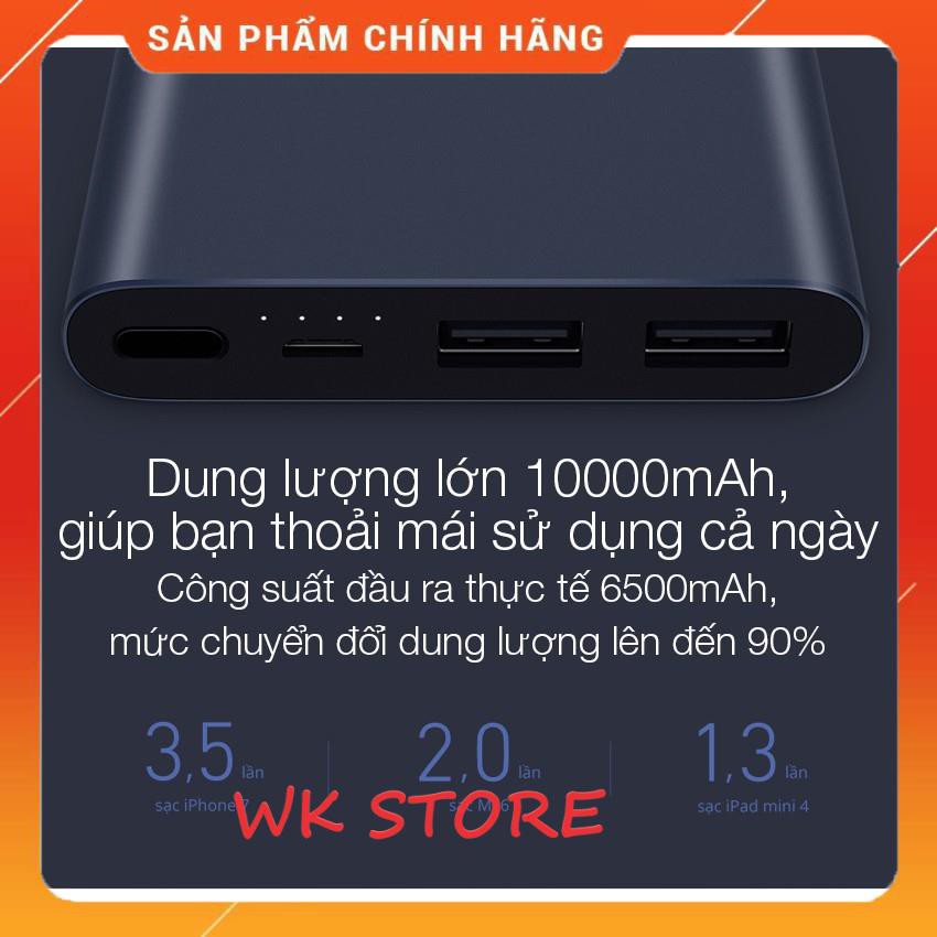 Sạc dự phòng Xiaomi Gen 3 chính hãng 10.000 mAh (2 cổng usb,sạc nhanh 18w) | BigBuy360 - bigbuy360.vn