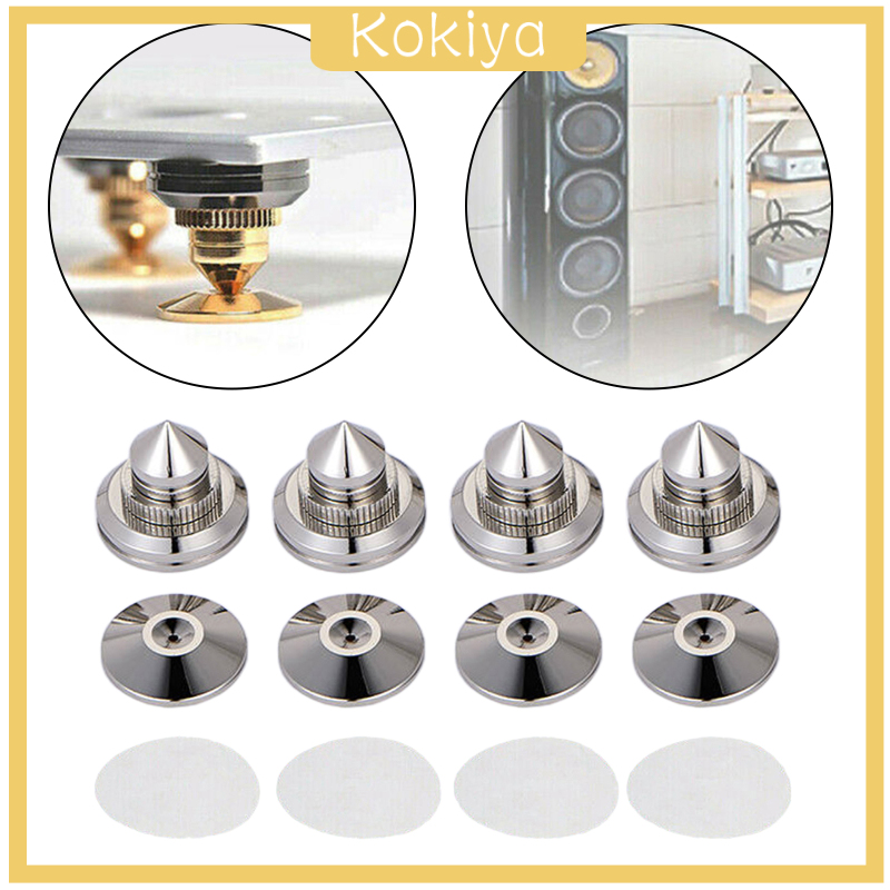 [KOKIYA]4x Speakers Spikes Box Nails Pads Shockproof Floor Protectors Alloy Gold