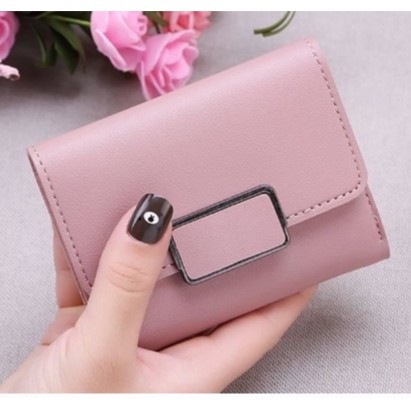 Ví nữ đẹp cầm tay KHÓA VUÔNG mini cao cấp nhỏ gọn bỏ túi giá rẻ