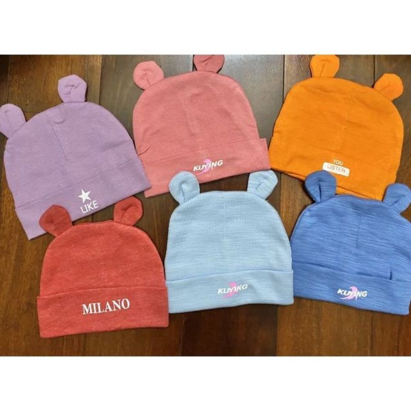 Mũ Tai Sơ Sinh Cotton 2 Lớp Nhiều Mẫu Cho Bé 0-3 Tháng