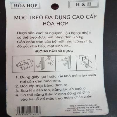 Móc Treo Đóng Tường Đóng Đinh Vỉ 3 Cái Hoà Hợp Không Cần Khoan Chắc Chắn