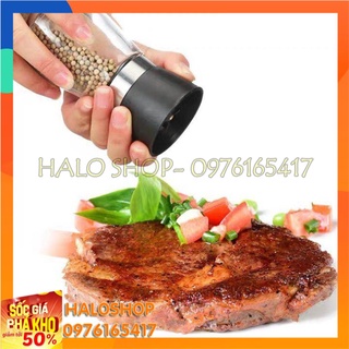 Lọ Xay Tiêu Cầm Tay Bằng Thủy Tinh Nhỏ Gọn Có Nắp Đậy Kín Đáo, Xay Nhuyễn và Rắc Tiêu Tiện Dụng