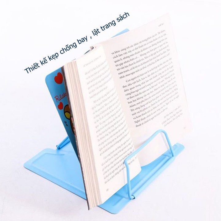 Kẹp sách chống cận để sách và đỡ điện thoại, ipad đế có chống trượt - GDAH