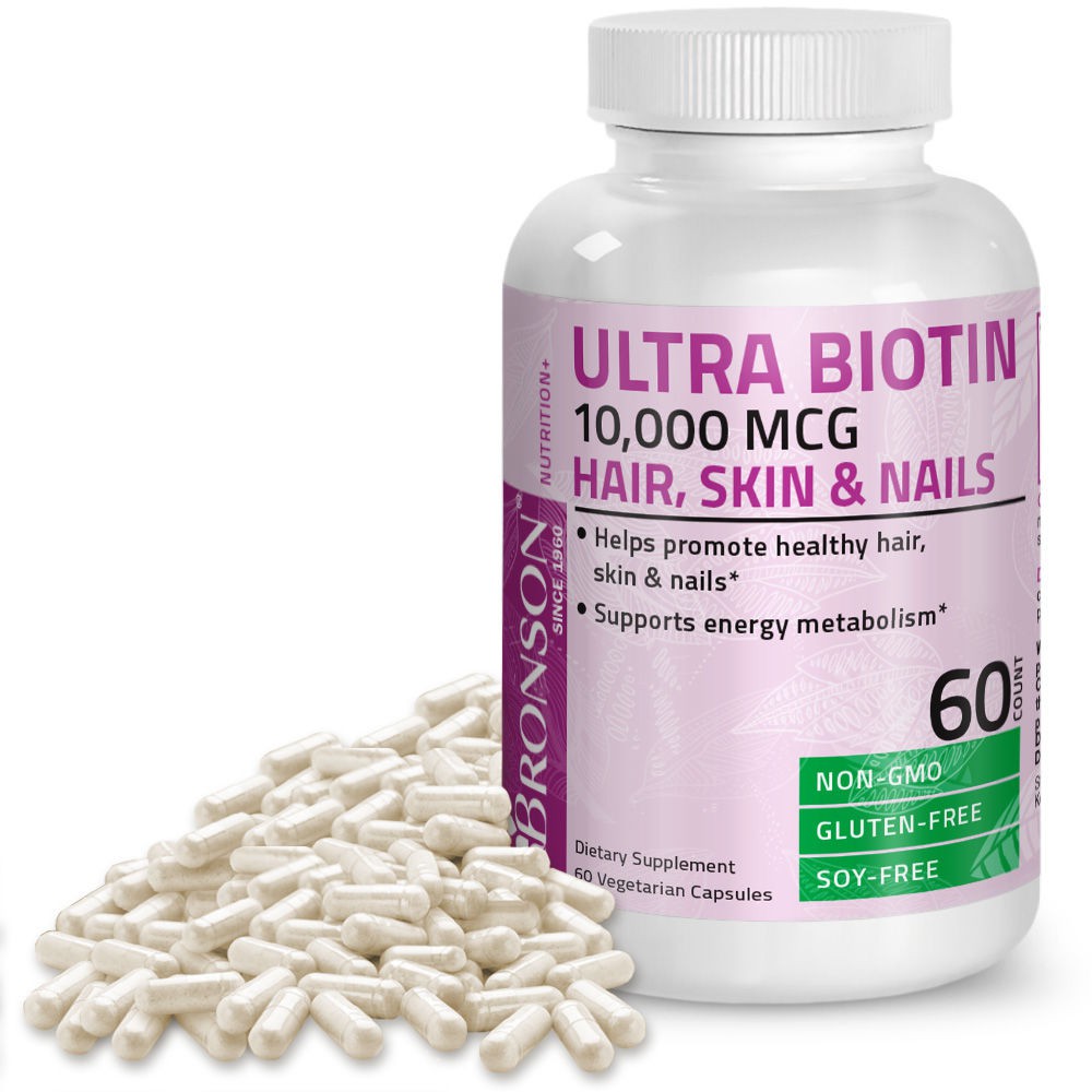 Organic Vitamins Ultra Biotin Hair, Skin & Nails 10000mcg - 60 viên của Mỹ - Đẹp da, tóc, móng