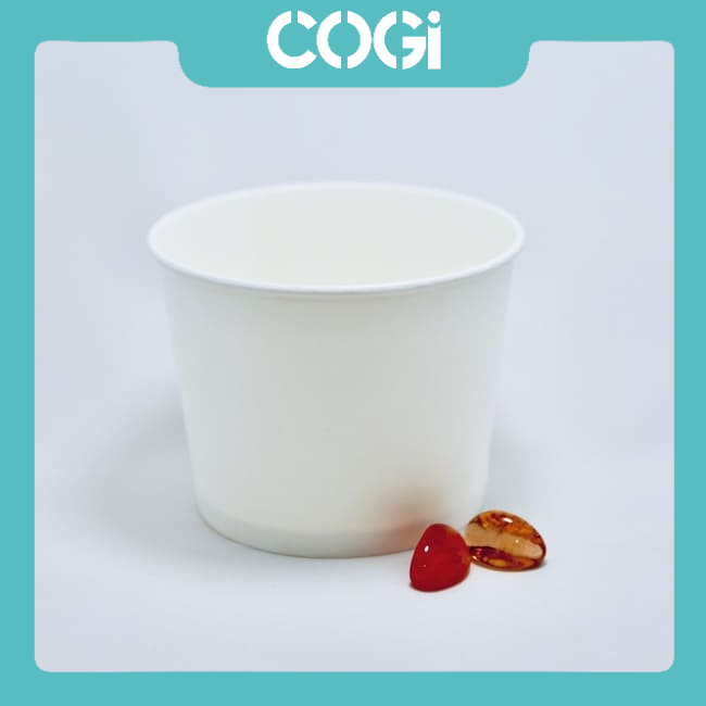 50 tô giấy 20oz hộp giấy 600ml 2pe kèm nắp dùng 1 lần chính hãng cogi chuyên đựng cháo, bánh, mứt
