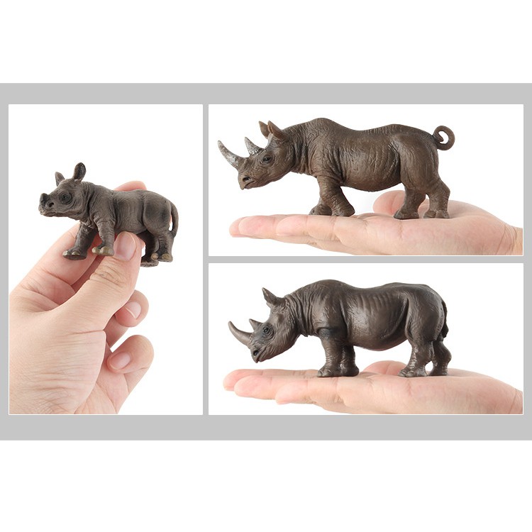 MS1010 🦏 Mô hình gia đình tê giác gồm 3 con🦏