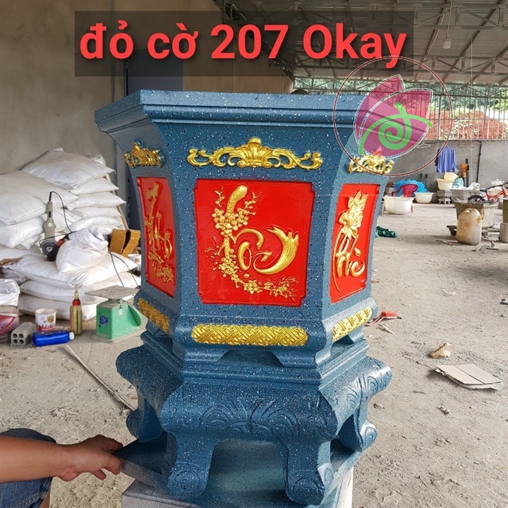 Sơn chậu kiểng chậu cảnh màu đỏ cờ 207 hệ nước ngoài trời Okay Paint 1kg