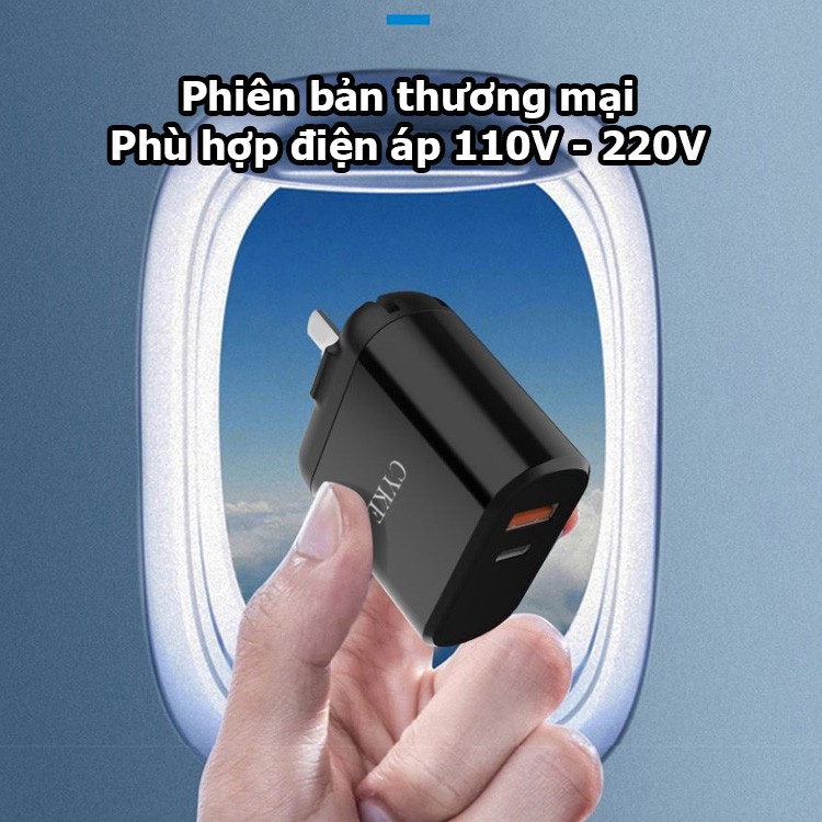 Cốc sạc nhanh 18W PD QC 3.0 iPhone Samsung CYKE