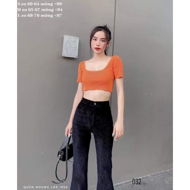 Quần nhung ống loe