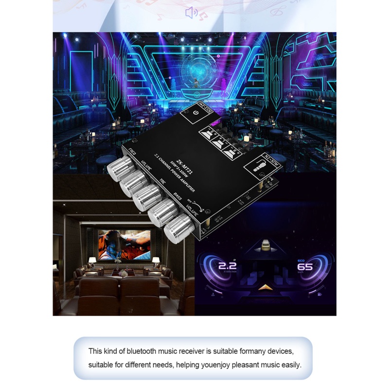 Bảng Mạch Khuếch Đại Âm Thanh NAMA ZK-MT21 100 Kênh 2.1 Kênh 50Wx2 + 100W S