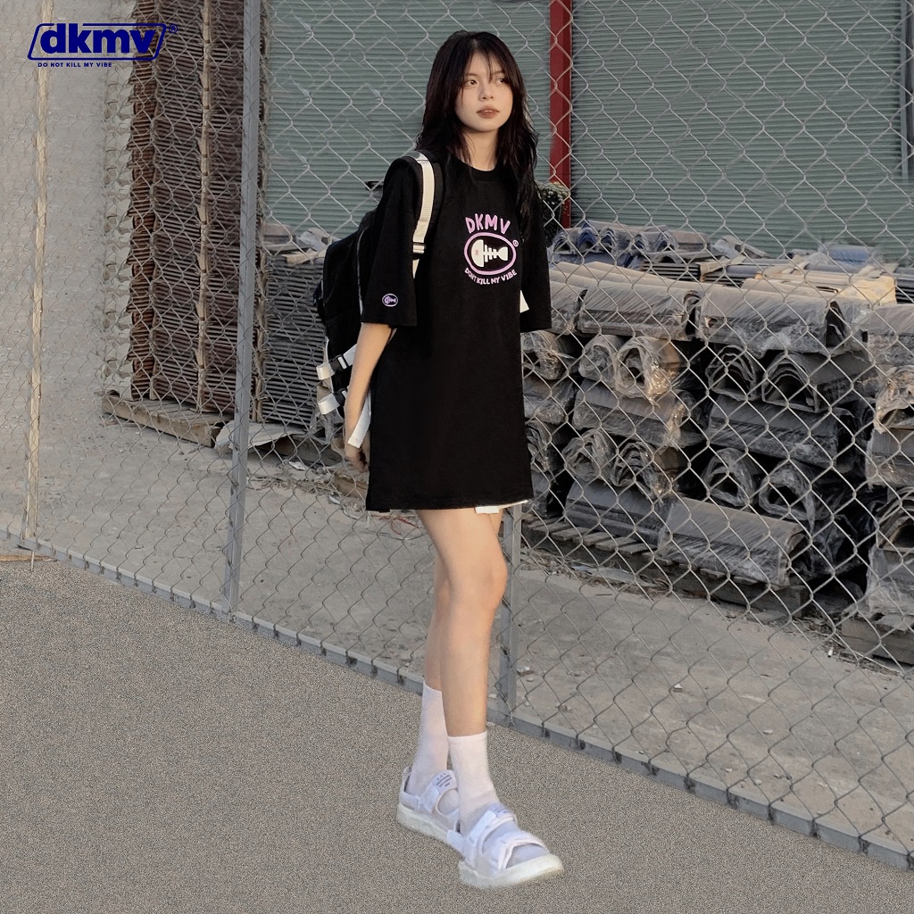 Áo thun unisex form rộng nữ nhiều màu Don't Kill My Vibe | DKMV Tee Logo Color