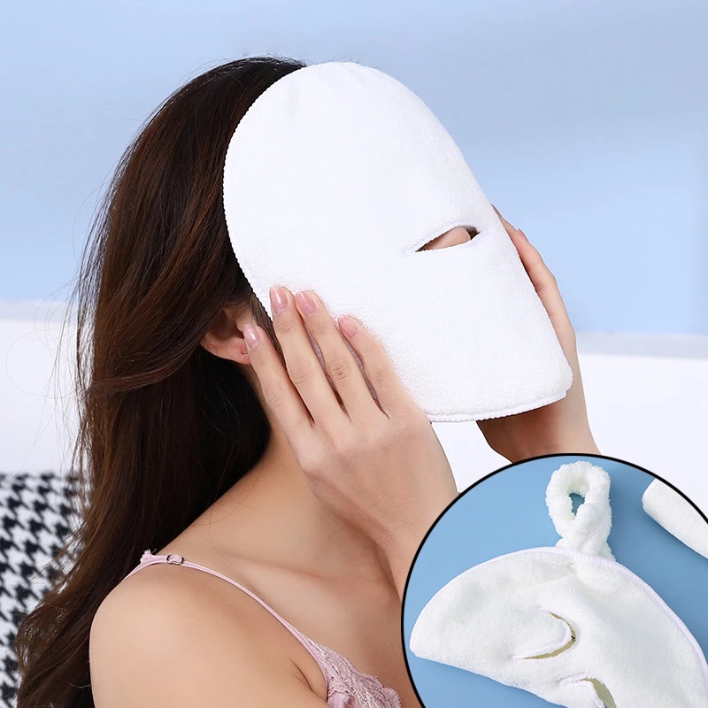 Khăn Lau Mặt 25X25Cm Bằng Vải Nhung San Hô Sợi Nhỏ Màu Trắng Nóng Và Lạnh