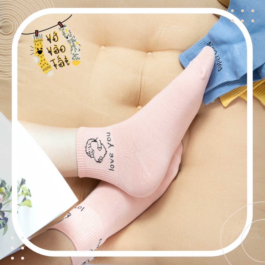 TẤT VỚ NỮ HÌNH VẼ CÔ GÁI NHIỀU MÀU