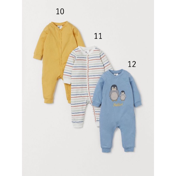 Body Dài Tay Mỏng Organic Cotton H&M HM5 • 1-2M 2-4M 4-6M 6-9M • Choding Home