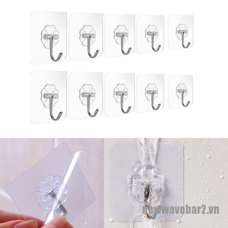 Set 10 móc dán tường trong suốt tiện lợi