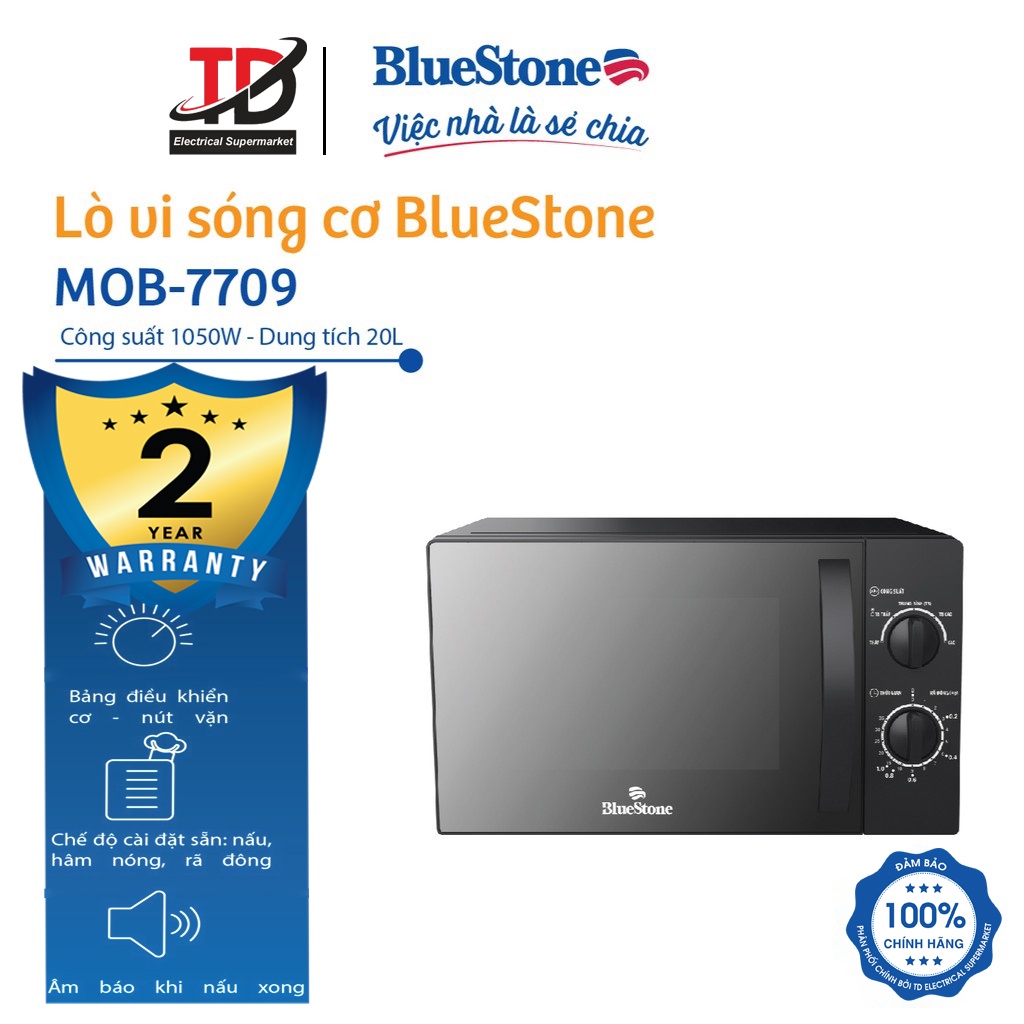 [Mã ELHAMS5 giảm 6% đơn 300K] Lò Vi Sóng BlueStone 20 Lít MOB-7708B,7709,7816 , Bảo hành chính hãng 2 năm