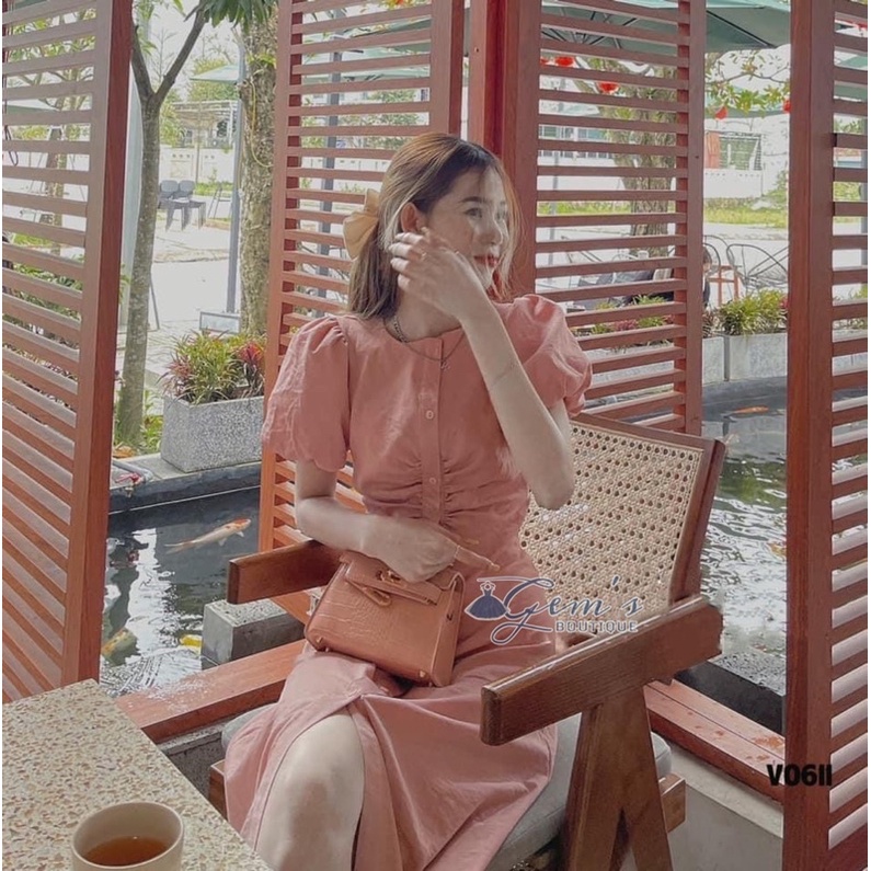 VÁY/ĐẦM THIẾT KẾ LOẠI 1 ZÚM NGỰC TAY BỒNG TÔN DÁNGD32
