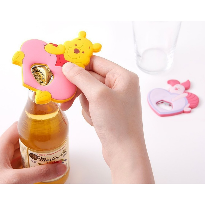 DAISO Dụng Cụ Mở Nắp Chai Từ Tính Bằng Thép PVC Hình Nhân Vật Winnie/Pioh Dễ Thương Kiểu Nhật Bản