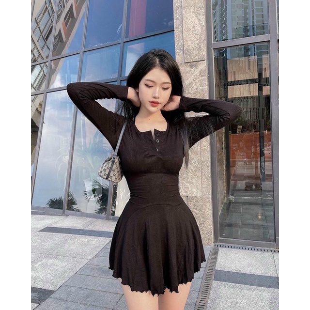 💥 ĐẦM XOÈ NỮ TAY DÀI FORM NGẮN CHẤT LEN TĂM THỜI TRANG NỮ BBEE STORE CTOR💥