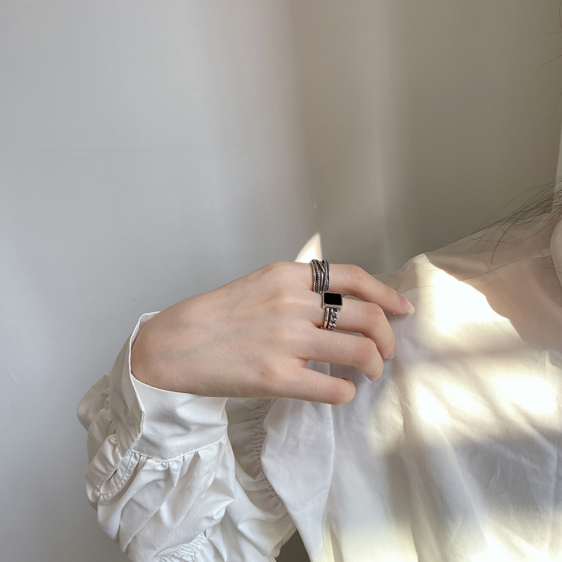 Nhẫn Mặt Vuông Cá Tính Phong Cách Hip-Hop Thời Trang Hàn Quốc