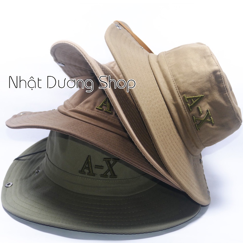 [ Nhiều mẫu ] Nón tai bèo nam vành rộng 8,5 cm thêu chữ A-X kết hợp vải cotton tốt mềm mại